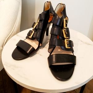 Michael Kors black gold sandal size 8 NWT